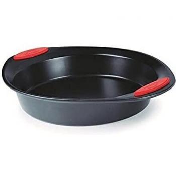 Lacor - 68751 - Molde Redondo en Acero con Silicona 24x5cm - Negro