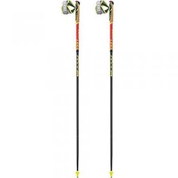 Leki Micro Trail Pro Bastones de Running, Unisex Adulto, Neon Red-Darkred-Grey-White-Neon Yellow, 110 cm