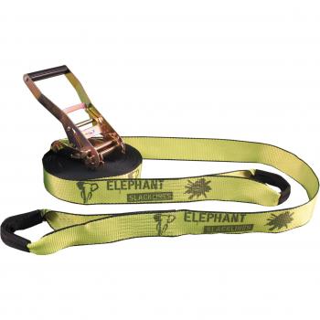 ELEPHANT SLACKLINE Banda de Slackline, 12.5 m, 15m Rookie fash`Line-Set, Neon-Gelb, 1500 x 5cm, 8AAC.502.T015, Amarillo