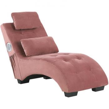 Chaise Longue Moderna de Terciopelo Verde Esmeralda con Altavoz Bluetooth y Cargador USB Simorre