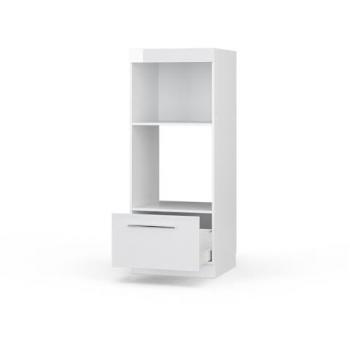 Armario para microondas Fame-Line, Blanco alto brillo, 60 cm abierto