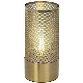 Lámpara de mesa LED Gracian E27 60W en latón cepillado con interruptor de cable