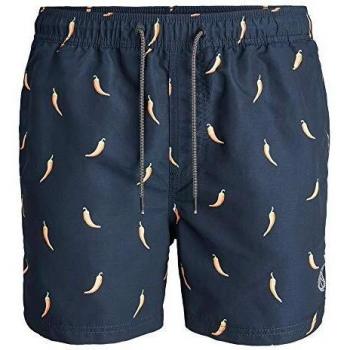 Jack & Jones Men's Bali Funny Food Swim Shorts Navy in Size Small