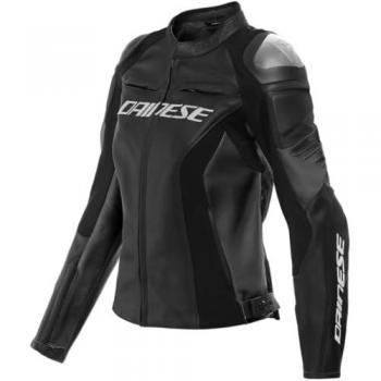 Chaqueta Dainese Racing 4 Lady Perforada para Mujer - Protección y Estilo, Chaqueta de cuero perforada para damas de motocicleta - Negro (42)