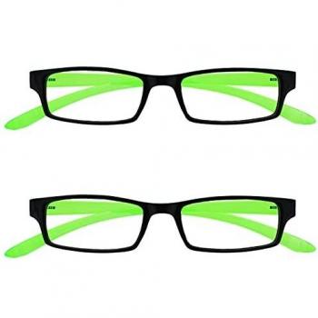 Uv Reader Negro Brillante Verde Cuello Gafas De Lectura Valor Pack 2 Mujeres Hombres Uvr2Pk021 +3,50 2 Unidades 70 g