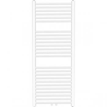 Radiador de toallas de baño Aquamarin, de pared, 140x60 cm, agua caliente, acero, vertical, entrada central o lateral, blanco
