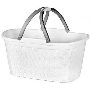 Cesto para la Ropa Elegance Stefanplast 35 L con Manijas, Plástico Beige y Chocolate (36,5 x 29 x 57,5 cm)