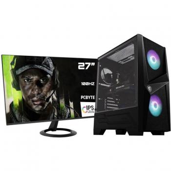 PC Completo Intel Core i7-12700F, 64GB DDR4, 2TB SSD NVMe, GeForce RTX 4060 Ti 16GB, Windows 11, WIFI + Monitor 27 FHD 100