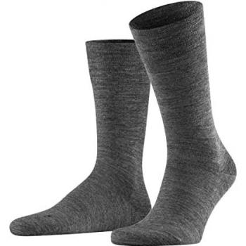Calcetines de hombre Falke Sensitive Berlin - Media corta, cinturilla confort, gris oscuro, adecuados para diabéticos