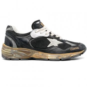 Golden Goose Men's Running Dad Black/Silver Sneaker | Size 41 | GMF00199F003270