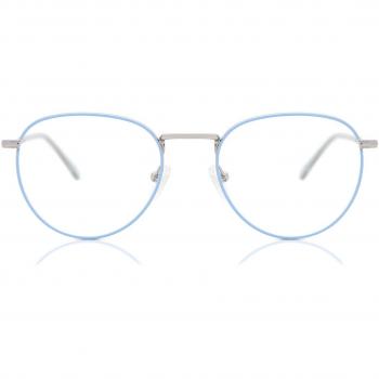Montura Ovalada Completa Metálica Azul para Hombre - Gafas Recetadas Anti-Azules - SmartBuy Collection