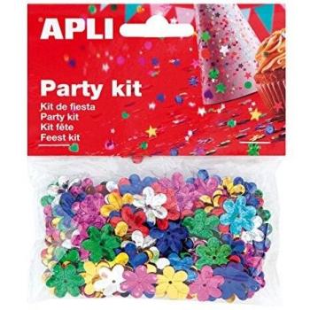 APLI - Bolsa confeti flores colores 13 mm 14g