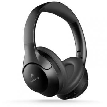 Auriculares Inalámbricos Diadema con Cancelación de Ruido Activa y Ambiental, Micrófono, 30h de Autonomía, Incluye Estuche y Cable Jack 3.5 mm, Negro