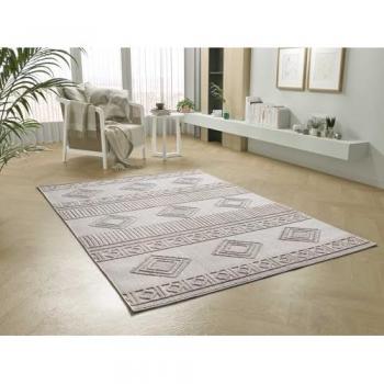 Alfombra de Interior Étnica con Relieve Beige 154x230 cm - Atticgo Element 8921
