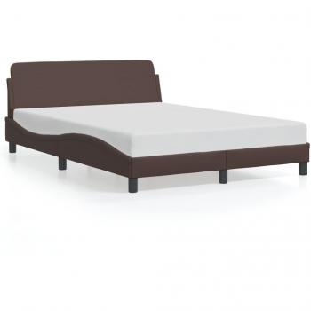Cabecero de cama marrón de 120x200 cm en cuero sintético
