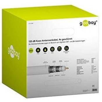 Cable coaxial SAT 120 dB, 4x apantallado, CCS, 305 m