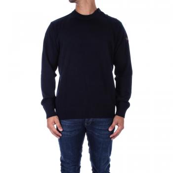 Paul & Shark Men's Blue Round Neck Sweater with Badge - Size M