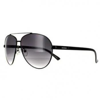 Guess Men's Aviator Sunglasses GF0221 - Shiny Black with Smoke Gradient - One Size