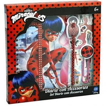 Prodigiosa: Las aventuras de Ladybug Prodigiosa Ladybug-40954 Prodigios: Las Aventuras de Ladybug Set Regalo con Diario, Color Rojo, 26 x 26 cm