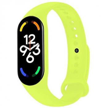 Pulsera de Recambio Silicona Suave Flexible Verde Lima Compatible con Xiaomi Mi Band 7 6 5 y Amazfit Band 5