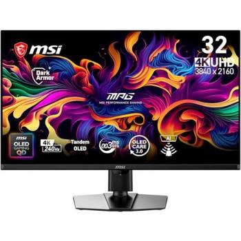 Monitor Gaming MSI MPG 322UR QD-OLED 31.5 UltraHD 4K 240Hz con Ajuste de Altura