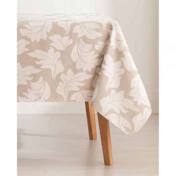 Mantel jacquard premium Sauce beige con diseño de textura y caída natural