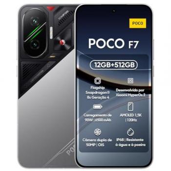 Xiaomi POCO F7 Smartphone 5G Dual SIM 12GB RAM 512GB Plata, Pantalla AMOLED 6.83 120Hz, Cámara Sony de 50MP, Snapdragon 8s Gen 4, Bater