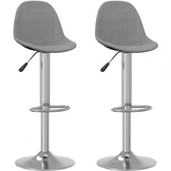 Taburetes de cocina 2 unidades tela gris