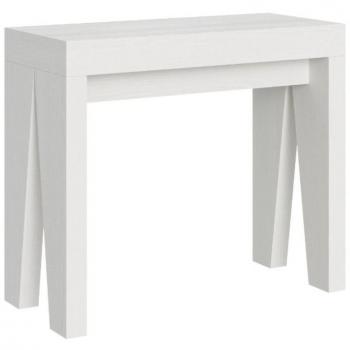 Consola extensible 90x40/300 cm Naxy Fresno Blanco