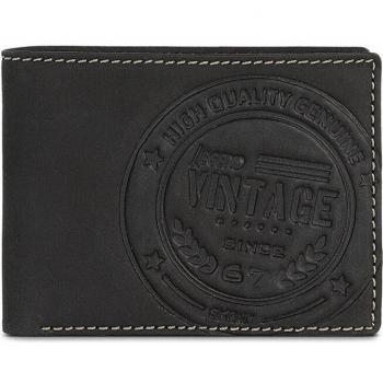 SKPAT Cartera para Hombre de Piel Auténtica Vintage con Protección RFID, Compartimentos para Tarjetas y Monedero con Cremallera, Color Negro 204301