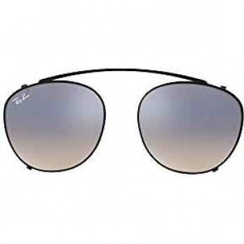 Ray-Ban Clip On RX6355C 2509B8 Sunglasses, Unisex, Black, Size: 47 MM Round Mirrored Eyewear Frames