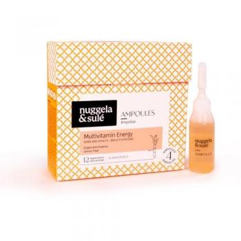 Pack de 4 Ampollas Multivitamina-Energy Nuggela & Sulé - Brillo y Vitalidad con Cáscara de Limón y Glucógeno Marino, Ilumina y Nutre el Cabello al Instante