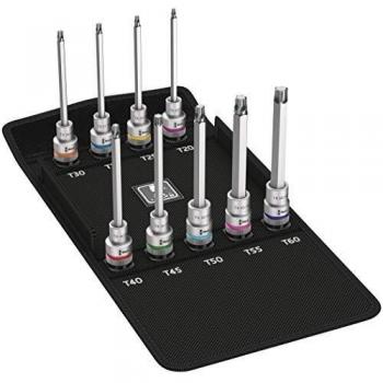 Wera 05004212001 Juego de Vasos de Punta Hexagonal con Arrastre, Función de Retención con 9 Piezas, 0 W, 0 V, 140 mm
