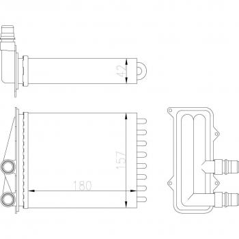 Intercambiador de calor NRF 54412 calefacción interior