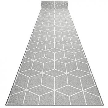 Alfombra de Pasillo Antideslizante con Refuerzo de Goma Cube Gris 57x500 cm