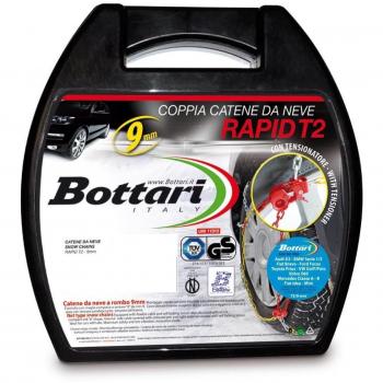 Cadenas de Nieve Bottari Rapid 9mm Homologadas para Neumáticos 14-18 pulgadas, Montaje Rápido
