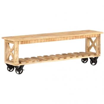 Mueble para TV de madera de mango rugosa 130x30x42 cm