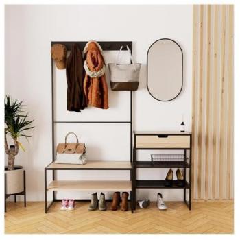 Conjunto de Muebles de Entrada: Consola, Perchero y Espejo