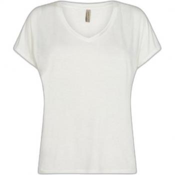 Soya Concept Women's Marica 32 Classic V-Neck T-Shirt, Offwhite, XL