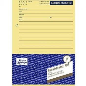 Avery Zweckform 1018 Gesprächs-Notiz DIN A5 50 Blatt Protokoll Formular Vorlage