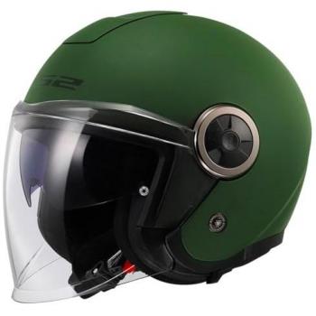 LS2 Casco Jet OF620 Classy Verde Mate Militar - Casco jet, color verde mate militar, modelo OF620, diseño clásico