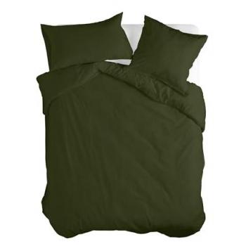 Funda Nórdica HappyFriday Basic Verde Oliva 240 x 220 cm, 100% Algodón, Calidad de 150