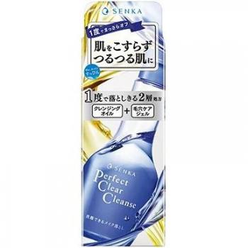 Senka Perfect Clear Cleanse 170ml - Cleansing Gel, removes makeup and impurities, contains hyaluronic acid and collagen for hydration, lightweight formula, suitable for all skin types