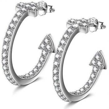 NINAMISS Pendientes Plata Para Mujer Joyería de Moda, Plata de Ley 925, Día de la Madre Regalo Original, Joyería Para Niñas Regalos Para Damas Plata/Dorado