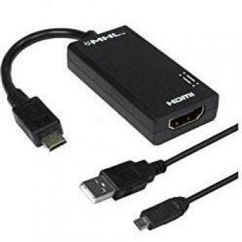 Aiino, Cable Adaptador Micro USB a HDMI MHL, Adaptador de USB-C a HDMI, Negro