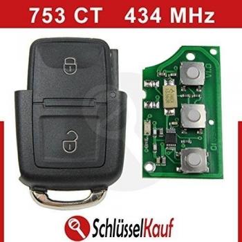Volkswagen Seat transmitting Llave Mando a distancia llaves 1J0959753CT 434 MHz)