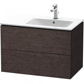 Mueble bajo lavabo Duravit L-Cube 82x48,1cm, 2 cajones, para lavabo a la derecha, en roble oscuro cepillado