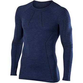 Camisa de Manga Larga Falke Wool-Tech para Hombre Azul Noche