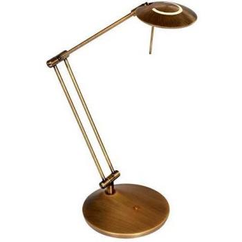 Lámpara de Escritorio LED Zodiac Bronce Cepillado, Plástico Mate Ajustable y Regulable 30cm
