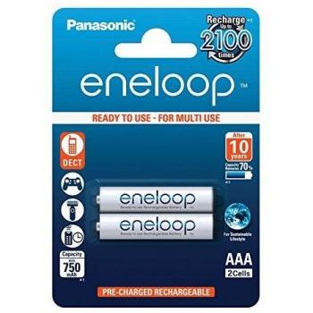 Panasonic Eneloop SY3052678 - Pack 2 pilas recargables, AAA
